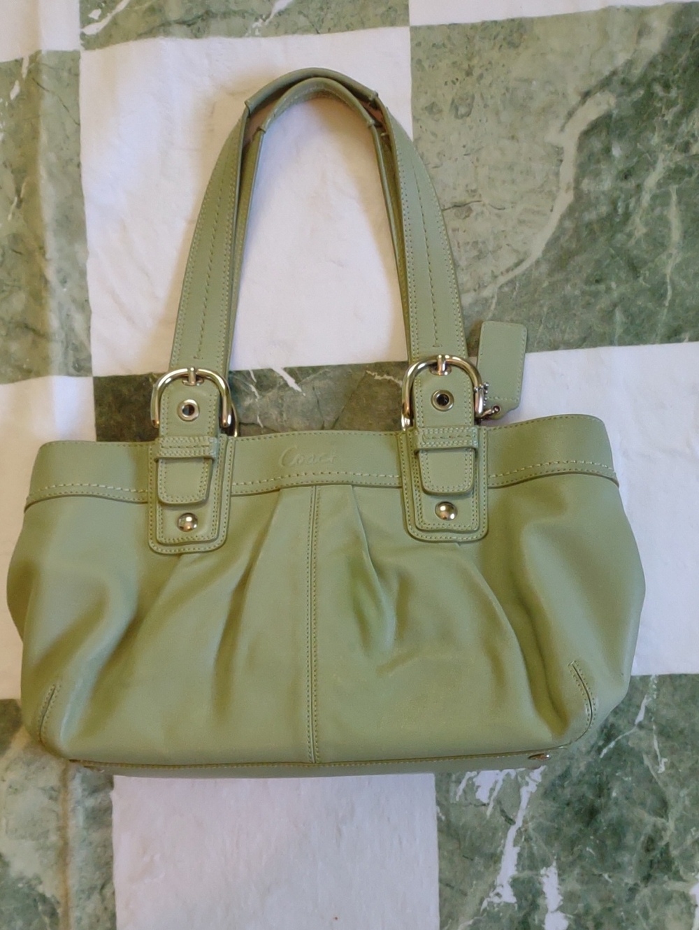 Coach Leather 🍏 Shoulder Soho Handbag 🍏Green